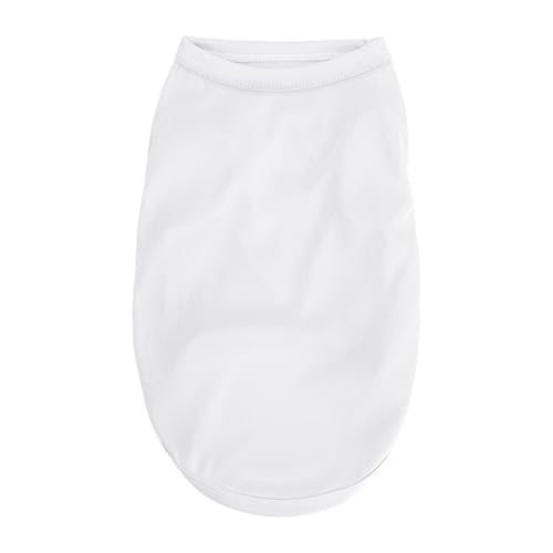2-teiliges Haustier-Sommerpullover, weiches, atmungsaktives T-Shirt for kleine und mittelgroße Hunde und Katzen(White,M) von VRKRTVBLB