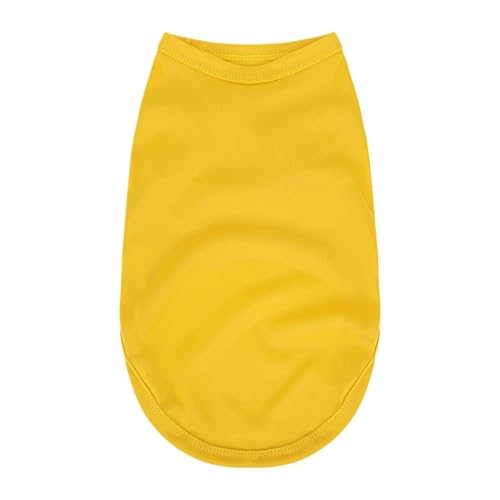 2-teiliges Haustier-Sommerpullover, weiches, atmungsaktives T-Shirt for kleine und mittelgroße Hunde und Katzen(Yellow,S) von VRKRTVBLB