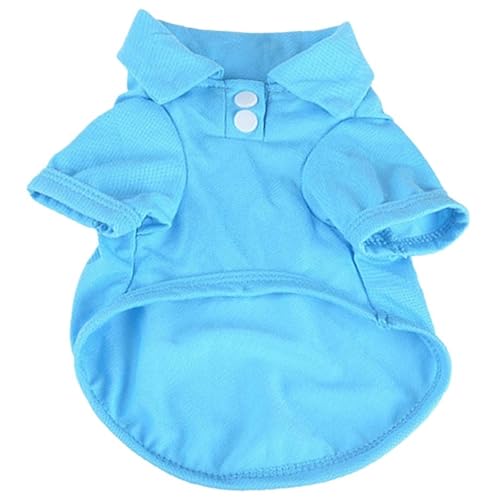 2pc Sommer Haustier Weste Shirts Welpen Atmungsaktive Feste Mode Westen Haustier Kleidung(Blue,S) von VRKRTVBLB