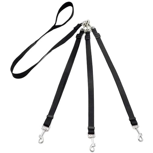3-in-1-Leine aus strapazierfähigem Nylon mit gepolstertem Griff, verstellbar und abnehmbar, for kleine, mittelgroße und große Hunde(Black) von VRKRTVBLB