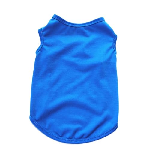 4 stücke Sommer Haustier Kleidung for Kleine Mittelgroße Hunde Solide Baumwolle T-Shirt Hunde Zubehör Katze Weste Shirts(Blue 2,XS) von VRKRTVBLB