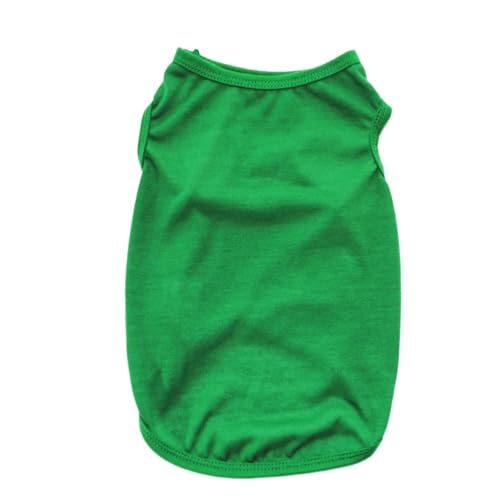 4 stücke Sommer Haustier Kleidung for Kleine Mittelgroße Hunde Solide Baumwolle T-Shirt Hunde Zubehör Katze Weste Shirts(Green,L) von VRKRTVBLB