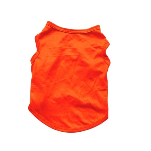 4 stücke Sommer Haustier Kleidung for Kleine Mittelgroße Hunde Solide Baumwolle T-Shirt Hunde Zubehör Katze Weste Shirts(Orange,M) von VRKRTVBLB