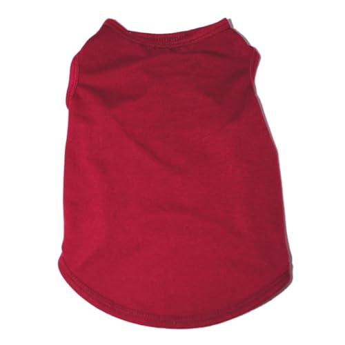 4 stücke Sommer Haustier Kleidung for Kleine Mittelgroße Hunde Solide Baumwolle T-Shirt Hunde Zubehör Katze Weste Shirts(Red 2,S) von VRKRTVBLB