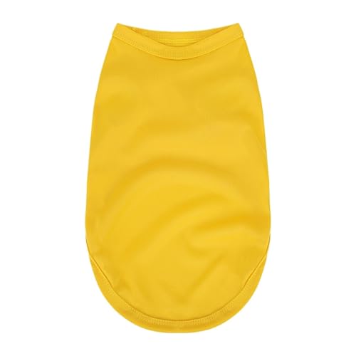 4-teiliges Haustier-Sommerpullover-T-Shirt aus weichem Material for kleine und mittelgroße Hunde und Katzen(Yellow,S) von VRKRTVBLB