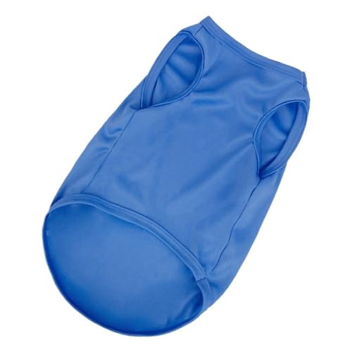 4-teiliges Sommer-Haustier-Shirt, weiche, Schlichte Hundeweste, Katzen-T-Shirts for kleine, mittelgroße und große Hunde(Blue,S) von VRKRTVBLB