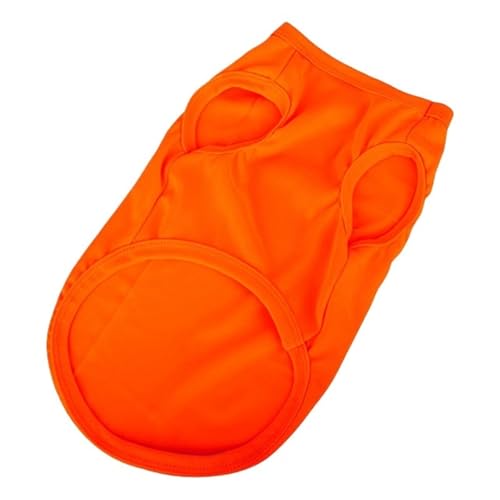 4-teiliges Sommer-Haustier-Shirt, weiche, Schlichte Hundeweste, Katzen-T-Shirts for kleine, mittelgroße und große Hunde(Orange,M) von VRKRTVBLB