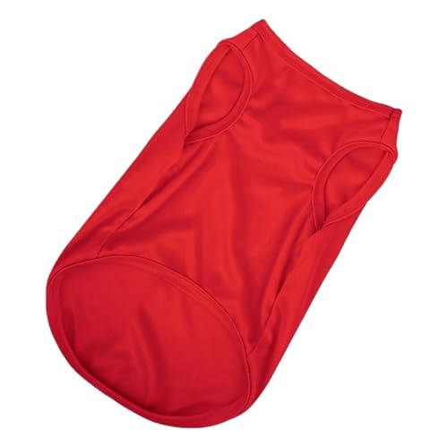4-teiliges Sommer-Haustier-Shirt, weiche, Schlichte Hundeweste, Katzen-T-Shirts for kleine, mittelgroße und große Hunde(Red,M) von VRKRTVBLB