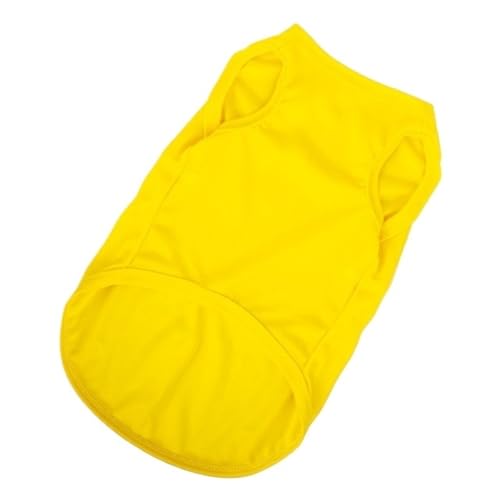 4-teiliges Sommer-Haustier-Shirt, weiche, Schlichte Hundeweste, Katzen-T-Shirts for kleine, mittelgroße und große Hunde(Yellow,XXL) von VRKRTVBLB