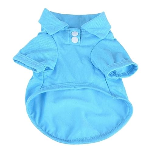 4-teiliges Sommer-Haustierwesten-Welpen-atmungsaktive, solide Modewesten-Haustierkleidung, geeignet for kleine und mittelgroße Hunde(Blue,S) von VRKRTVBLB