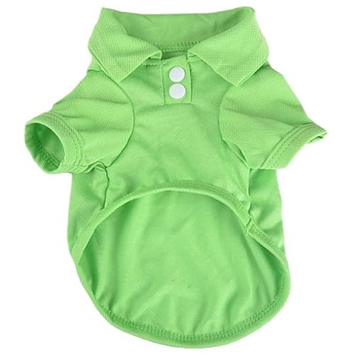 4-teiliges Sommer-Haustierwesten-Welpen-atmungsaktive, solide Modewesten-Haustierkleidung, geeignet for kleine und mittelgroße Hunde(Green,L) von VRKRTVBLB