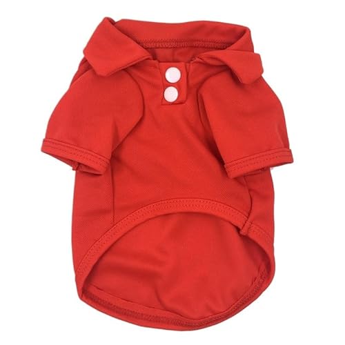 4-teiliges Sommer-Haustierwesten-Welpen-atmungsaktive, solide Modewesten-Haustierkleidung, geeignet for kleine und mittelgroße Hunde(Red,S) von VRKRTVBLB