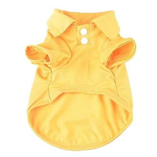 4-teiliges Sommer-Haustierwesten-Welpen-atmungsaktive, solide Modewesten-Haustierkleidung, geeignet for kleine und mittelgroße Hunde(Yellow,S) von VRKRTVBLB