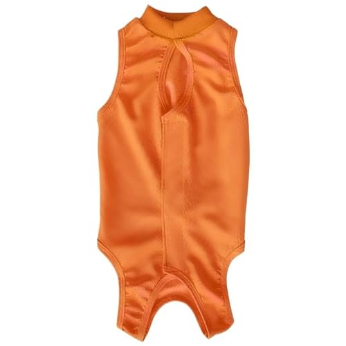 Anti-Leck-Sterilisationsanzug for Haustiere, chirurgischer Anzug for kleine Hunde, Katzen, Welpen, kratzfester Overall for vierbeinige Hunde(Orange,S) von VRKRTVBLB