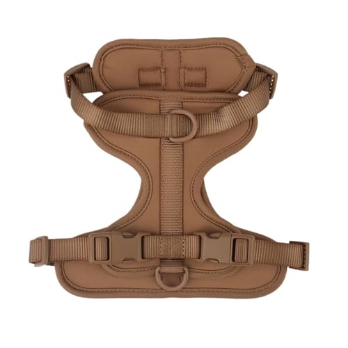 Breathable Lightweight Dog Harness Adjustable Pet Chest Strap Outdoor Walk Training Pet Harenss for Small Medium Dog(Coffee,M) von VRKRTVBLB