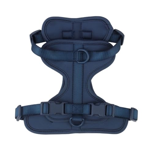 Breathable Lightweight Dog Harness Adjustable Pet Chest Strap Outdoor Walk Training Pet Harenss for Small Medium Dog(Darkblue,L) von VRKRTVBLB