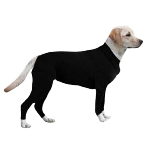 Einteiler for Hunde, verhindert Haarausfall, Erholung nach chirurgischen Eingriffen, mittelgroßer und großer Hundepyjama(Black,M) von VRKRTVBLB