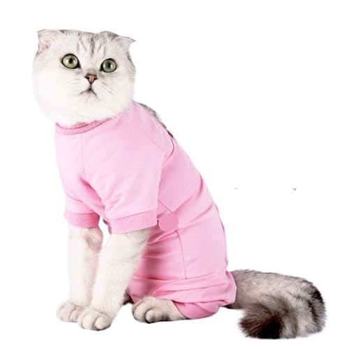 Erholungsanzug for Haustiere nach chirurgischen Eingriffen, atmungsaktive Anti-Leck-Katzenweste, weicher Operationsanzug for Haustiere for kleine Hunde und Katzen, Entwöhnungskleidung(Pink,XS) von VRKRTVBLB