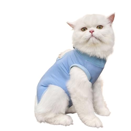 Erholungsanzug for Katzen nach Operationen, for kleine und mittelgroße Hunde, Weste, Hemd, weicher Pyjama, for Schutz vor Lecken nach Operationen(Blue,L) von VRKRTVBLB