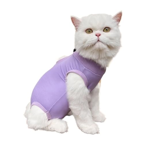 Erholungsanzug for Katzen nach Operationen, for kleine und mittelgroße Hunde, Weste, Hemd, weicher Pyjama, for Schutz vor Lecken nach Operationen(Purple,L) von VRKRTVBLB