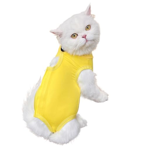Erholungsanzug for Katzen nach Operationen, for kleine und mittelgroße Hunde, Weste, Hemd, weicher Pyjama, for Schutz vor Lecken nach Operationen(Yellow,M) von VRKRTVBLB
