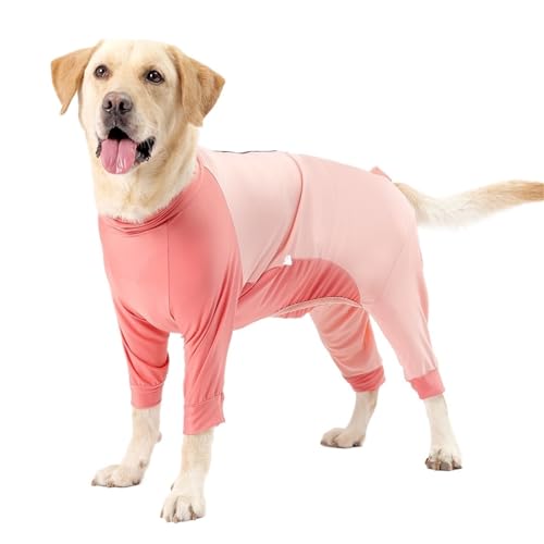 Genesungsanzug for vierbeinige Hunde, Overall for Hunde, Anti-Haar-Pyjama for kleine, mittelgroße und große Haustiere(Pink,L) von VRKRTVBLB