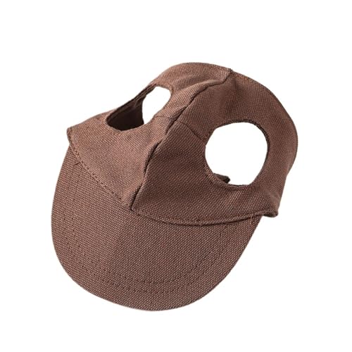 Haustier-Baseballkappe, Sonnenhut for den Außenbereich, lässiger Sonnenhut for kleine und mittelgroße Hunde und Katzen(Brown,S) von VRKRTVBLB