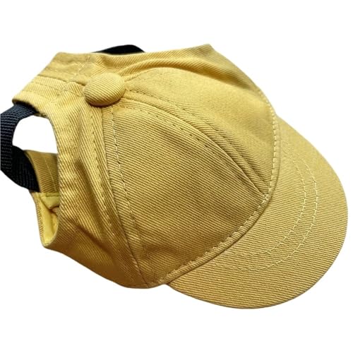 Haustier-Baseballmütze for Frühling und Sommer, for kleine Hunde, Sonnenhut mit freiliegenden Ohren, Katzen- und Hundezubehör(Yellow,S) von VRKRTVBLB