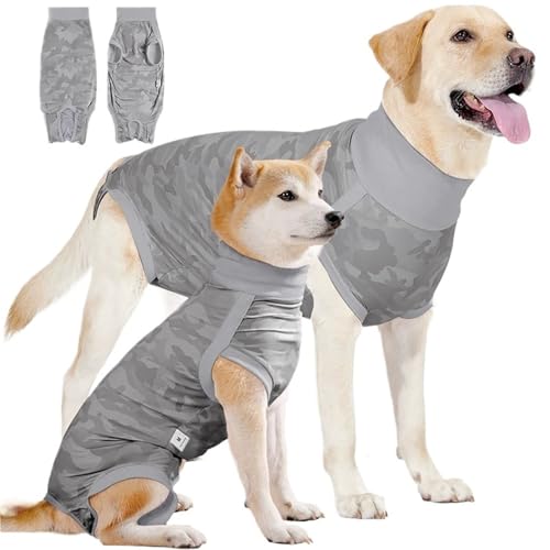 Haustier-Chirurgie-Anzug Anti-Lecken Sterilisation Kleidung Entwöhnung Atmungsaktive Anti-Kratz-Gurt Weste(Gray,3XL) von VRKRTVBLB