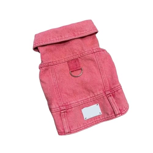 Haustier Denim Weste Hundemantel Welpenkleidung Hunde Weste Hundekostüm(Red,3XL) von VRKRTVBLB