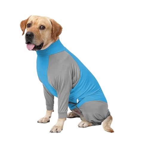 Haustier-Erholungsanzug, Hundepyjama, hohe Elastizität, bequem, praktische Overall-Kleidung for kleine und mittelgroße Hunde(Blue,XXL) von VRKRTVBLB