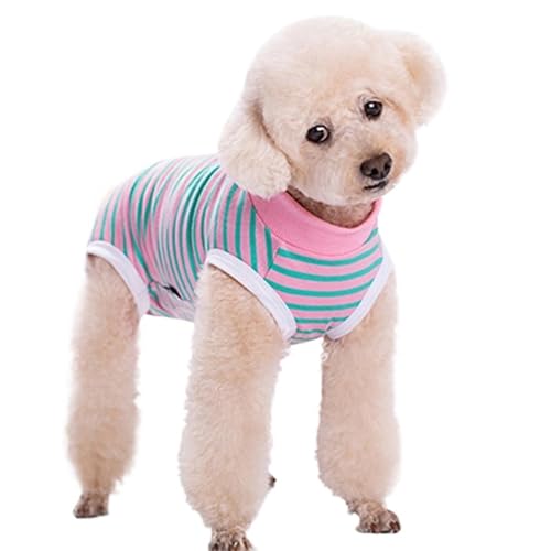 Haustier-Erholungsanzug aus Baumwolle nach Operationen, Anti-Lecken-Overall mit geschlossenem Bauch for kleine und mittelgroße Hunde und Katzen(B,XL) von VRKRTVBLB