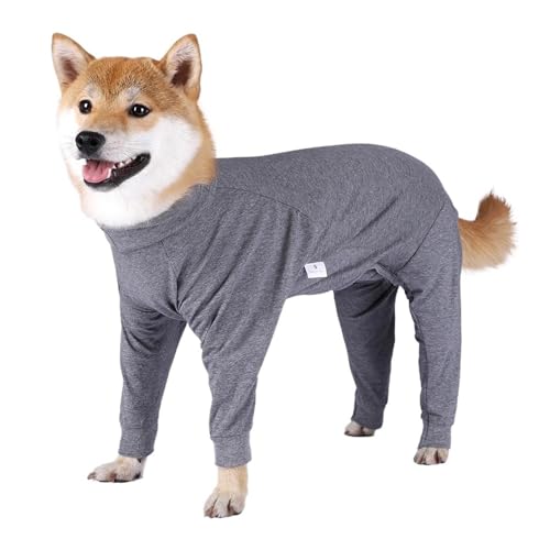 Haustier-Erholungsanzug nach der Operation, Anti-Leck-Wundsterilisation, Angstberuhigungshemd, Hundepyjama(Gray,S) von VRKRTVBLB