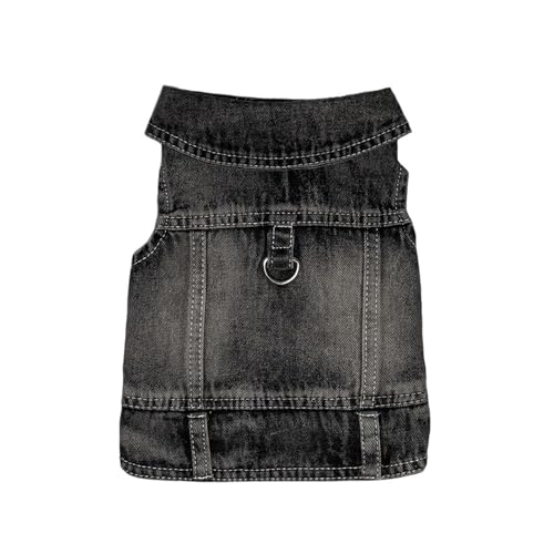 Haustier-Jeanshemden, Jeansjacke, Kleidung for kleine und mittelgroße Hunde und Katzen(Black,S) von VRKRTVBLB