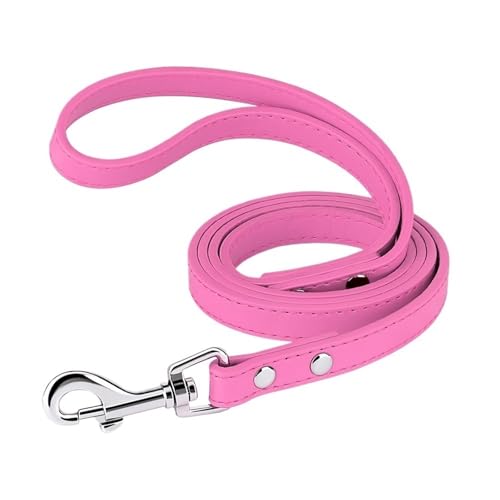 Haustier-Lederleine for Hunde, for Spazierengehen im Freien, geeignet for kleine, mittelgroße und große Hunde(Red 2,M) von VRKRTVBLB