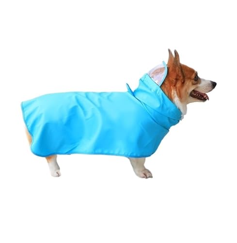 Haustier Regenmantel for Hunde mit Kapuze for die Regenzeit, wasserdicht, weich, for den Außenbereich, Overall for Haustiere, Kleidung for Hunde, Bekleidung, undurchlässige Regenmäntel(Blue,4XL) von VRKRTVBLB