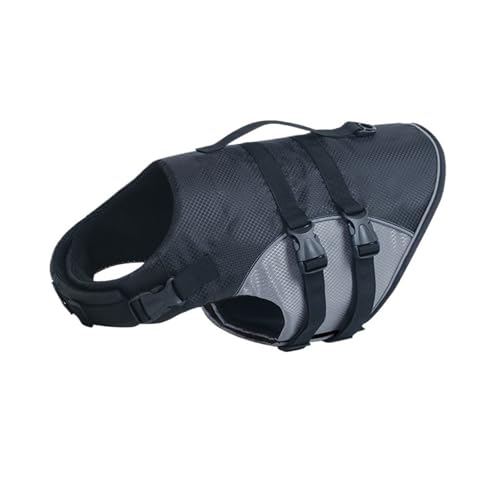 Haustier-Schwimmweste, verstellbar, sichere Badebekleidung, Hunde-Lebensretter for kleine, mittelgroße und große Hunde(Gray,M) von VRKRTVBLB