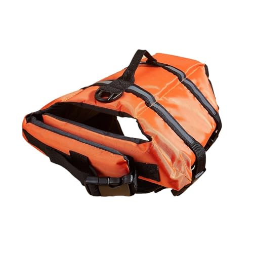 Haustier Schwimmweste Reflektierende Einstellbare Sommer Große Hunde Bademode Sicherheitsweste(Orange,XS) von VRKRTVBLB