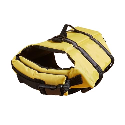 Haustier Schwimmweste Reflektierende Einstellbare Sommer Große Hunde Bademode Sicherheitsweste(Yellow,M) von VRKRTVBLB