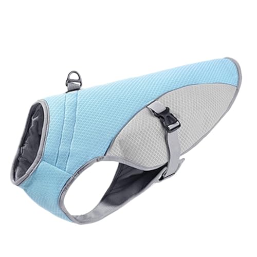 Haustier Sommer Kühlweste Kleidung Reflektierender Mantel Cool for kleine mittelgroße große Hunde Katzen Kleidung(Blue,M) von VRKRTVBLB