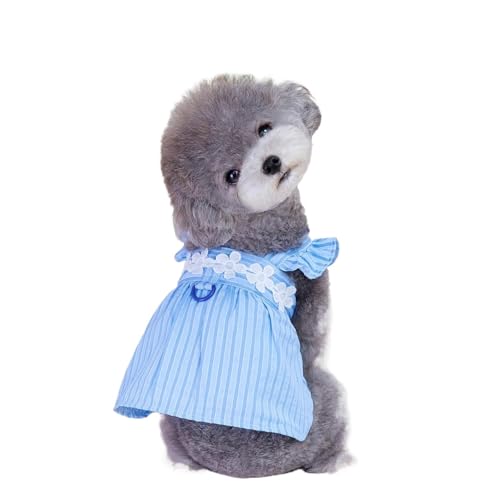 Haustier Sommer gestreiftes Kleid süßer Rock dünn for kleine mittelgroße Hunde Katzen(Blue,S) von VRKRTVBLB
