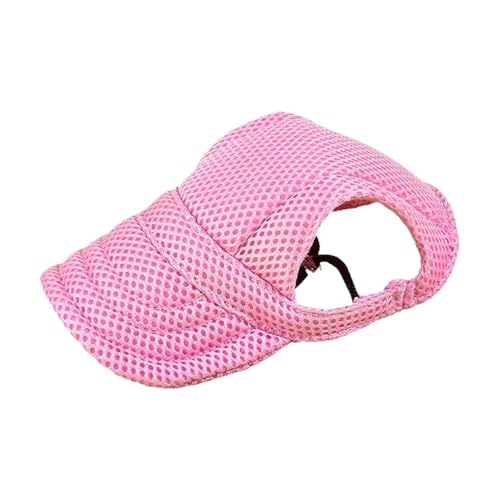 Haustier Sonnenhut mit Ohrlöchern kleine Hunde Katzen Baseballmütze Outdoor Reisen(Pink,XL) von VRKRTVBLB
