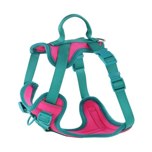 Haustiergeschirr, Spleißen von Farben, kein Ziehen, Hundegeschirr for große und kleine Hunde, Verstellbarer Brustgurt(Green,L) von VRKRTVBLB