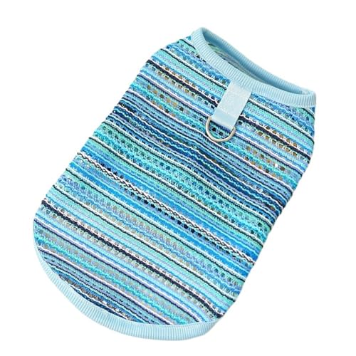 Haustierkleidung, weiche Sommerwesten, lässig, for kleine und mittelgroße Welpen(Blue,M) von VRKRTVBLB