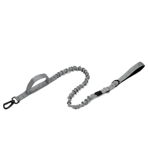 Haustierleine, reflektierend, mit Doppelgriff, for den Außenbereich, Nylon, elastisch, for kleine und mittelgroße Hunde(Gray) von VRKRTVBLB