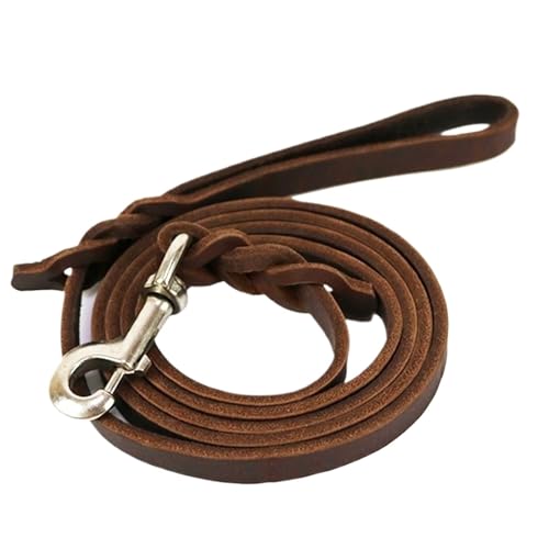 Haustierleine, weicher, gepolsterter Ledergriff for das Hundespaziertraining for kleine, mittelgroße und große Hunde(Black,1.8 * 210cm) von VRKRTVBLB