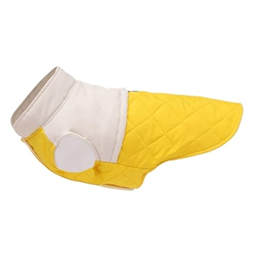 Haustiermantel, Weste, Hemd, warme Baumwolljacke, Herbst- und Winterkleidung for kleine, mittelgroße Hunde und Katzen(Yellow,M) von VRKRTVBLB