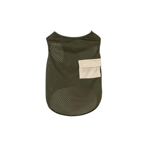 Haustierweste Kostüm Sommer Kühlhemd T-Shirt Atmungsaktiv for kleine mittelgroße Hunde und Katzen(Green,XS) von VRKRTVBLB