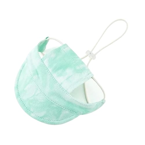 Hunde-Baseballkappe, Sonnenhut mit Ohrlöchern, Verstellbarer Kordelzug for kleine und mittelgroße Hunde und Katzen(Green,S) von VRKRTVBLB