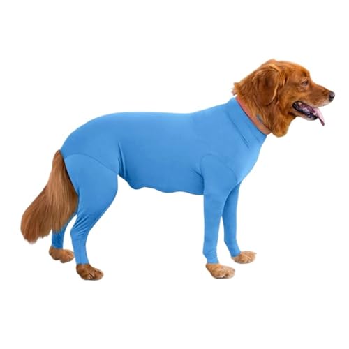 Hunde-Onesie for die Zeit nach Operationen, Erholungsanzug for Haustiere, Anti-Shedding-Bodysuit, langärmeliger Claming-Pyjama(Blue,S) von VRKRTVBLB